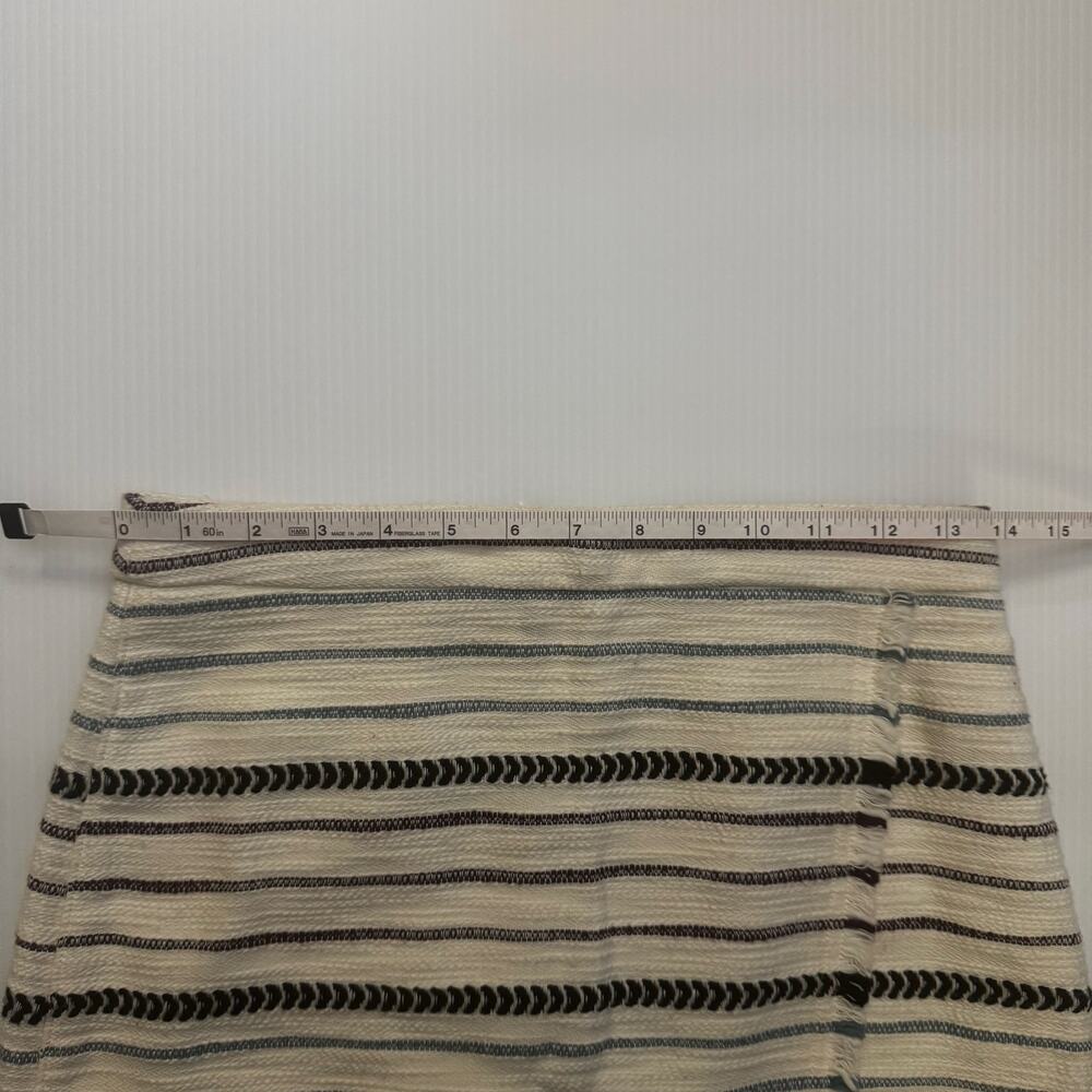 Ann Taylor LOFT Faux Wrap Mini Skirt 0 Cream Striped Euro Summer Vacation Resort - Picture 10 of 16
